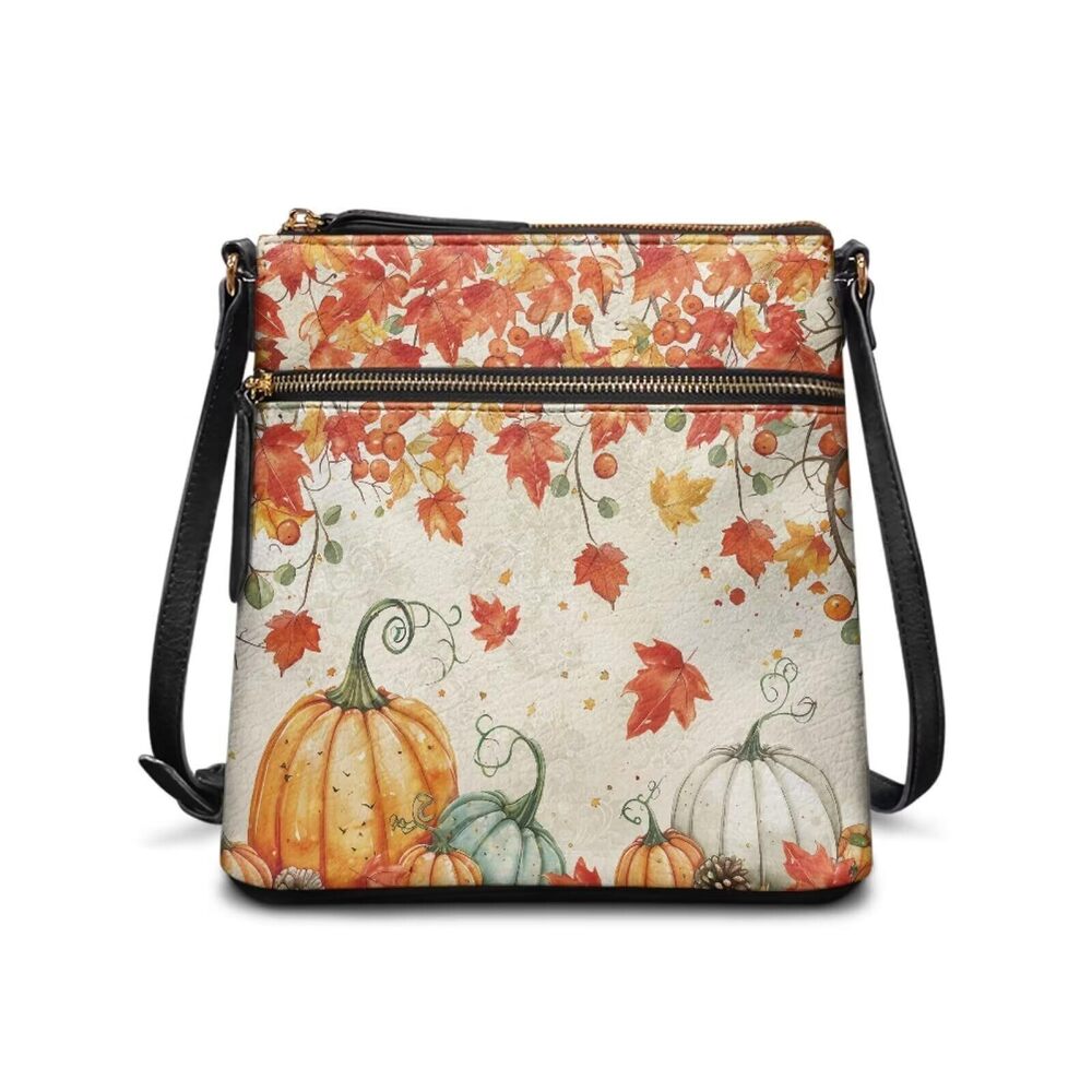 7362 Maple Leaf Hobo Bag Travel Fall Pumpkin Crossbody Shoulder Handbags
